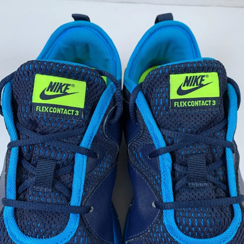 Nike Unisex Kids Flex Contact 3 Running Shoes Blue AR4151-403 Lace Up 7Y (S168)